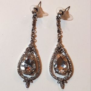 Long Rhinestone Drop Earrings